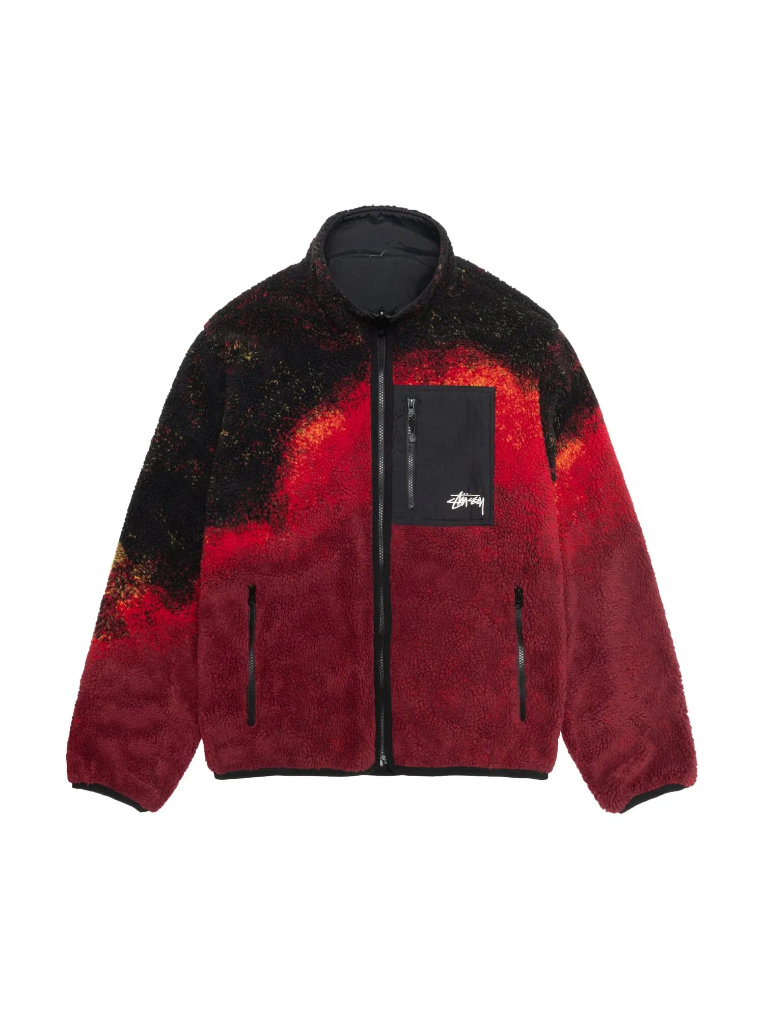 Двусторонняя куртка Stussy Sherpa Lava — изображение 1 из 2, лавовый