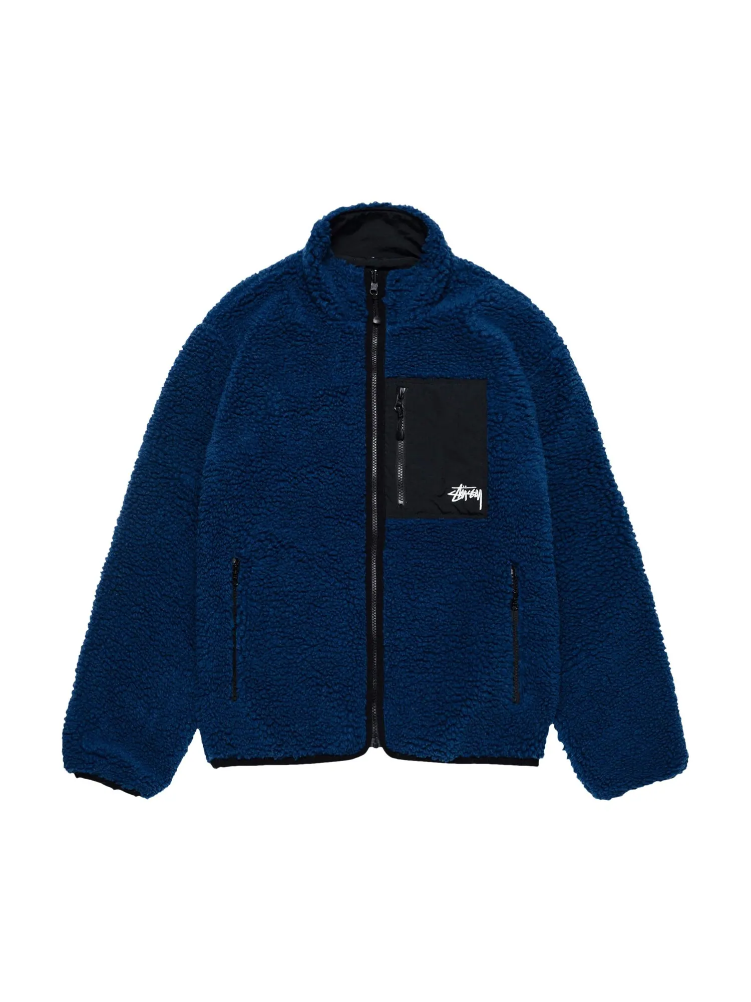 Двусторонняя куртка Stussy Sherpa Weathed Blue