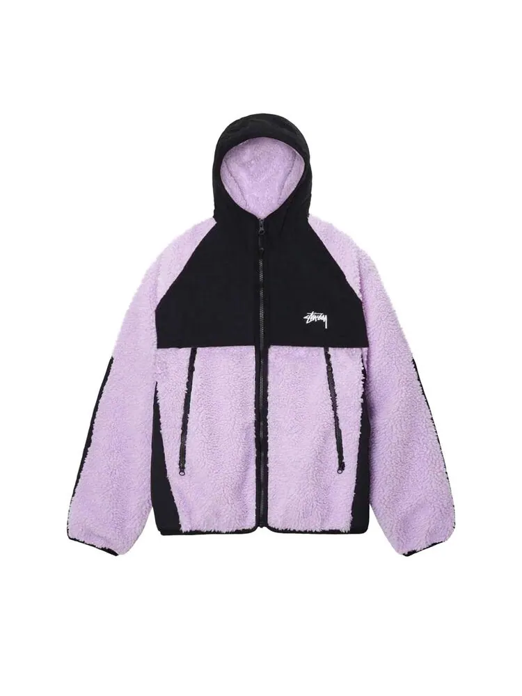 Куртка Stussy Sherpa Paneled Hooded Jacket Lavender