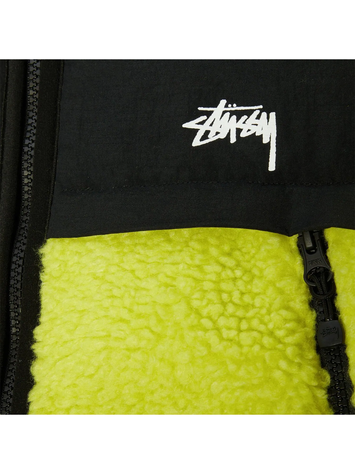 Куртка Stussy Unisex Sherpa Paneled Hooded — изображение 2 из 3, желтый/черный
