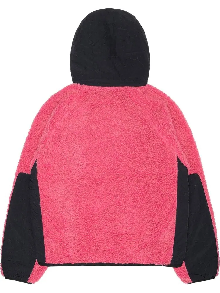 Куртка Stussy Sherpa Paneled Hooded 'Pink' — изображение 2 из 2, розовый