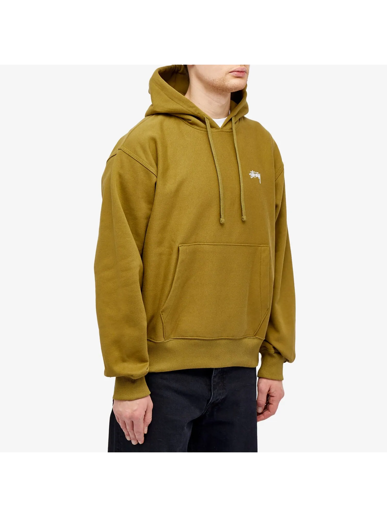 Толстовка Stussy Stock Logo — изображение 2 из 5, оливковый