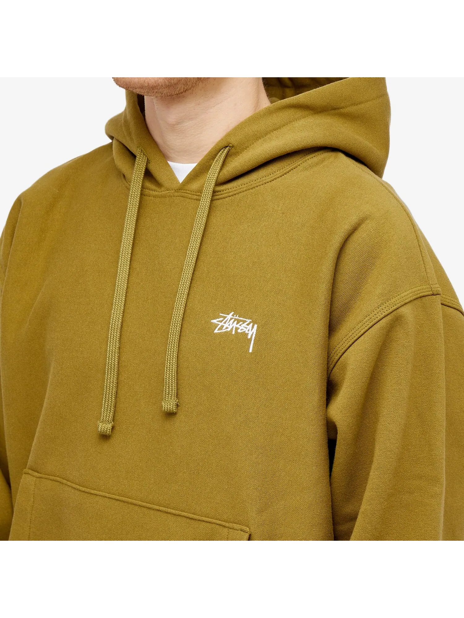 Толстовка Stussy Stock Logo — изображение 4 из 5, оливковый