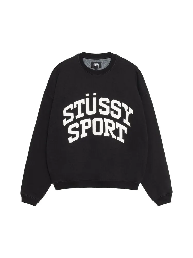 Толстовка Stussy Big Crackle Sport Crewneck — изображение 1 из 2, черный