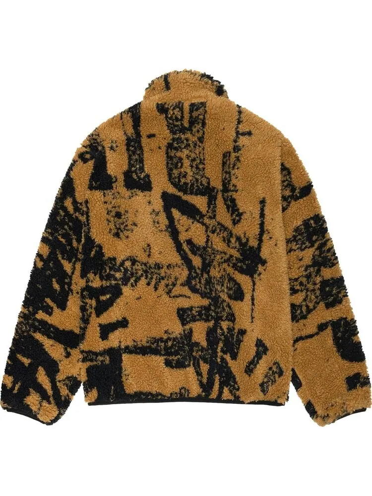 Куртка Stussy Sherpa Reversible Printed 'Yellow' — изображение 2 из 3, мульти