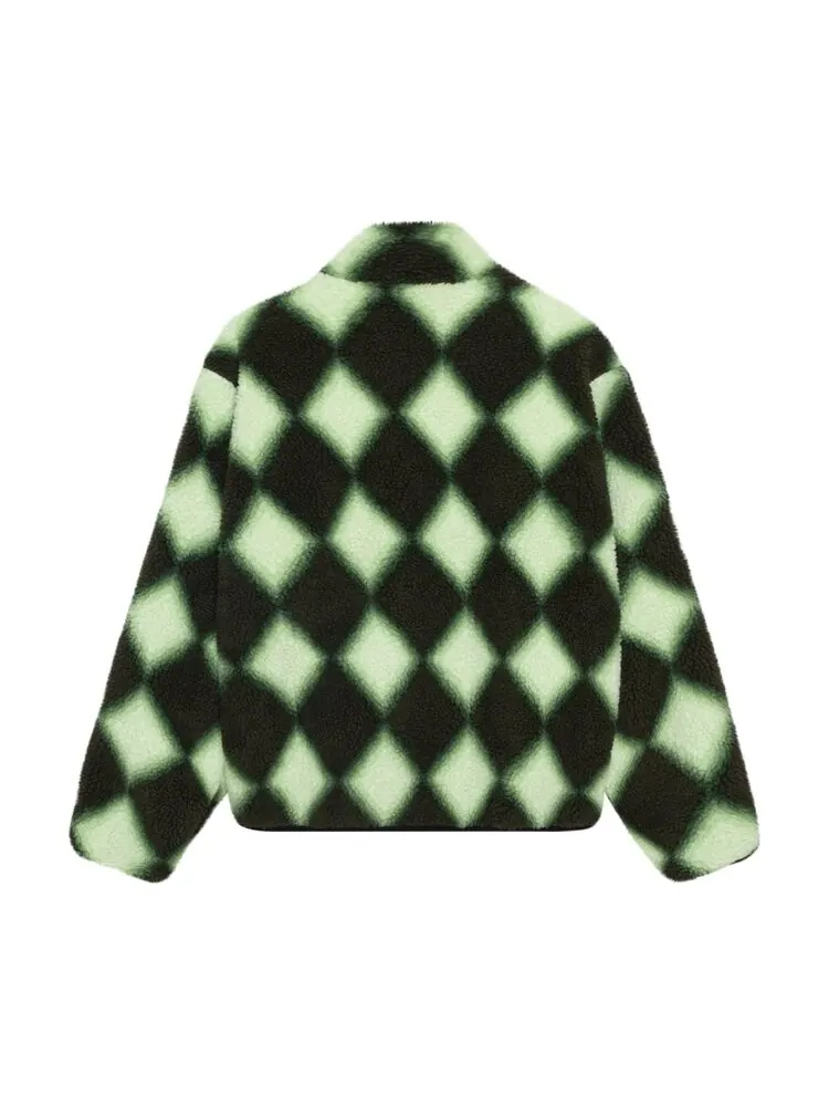 Куртка Stussy Sherpa Reversible 'Green' — изображение 2 из 4, зеленый