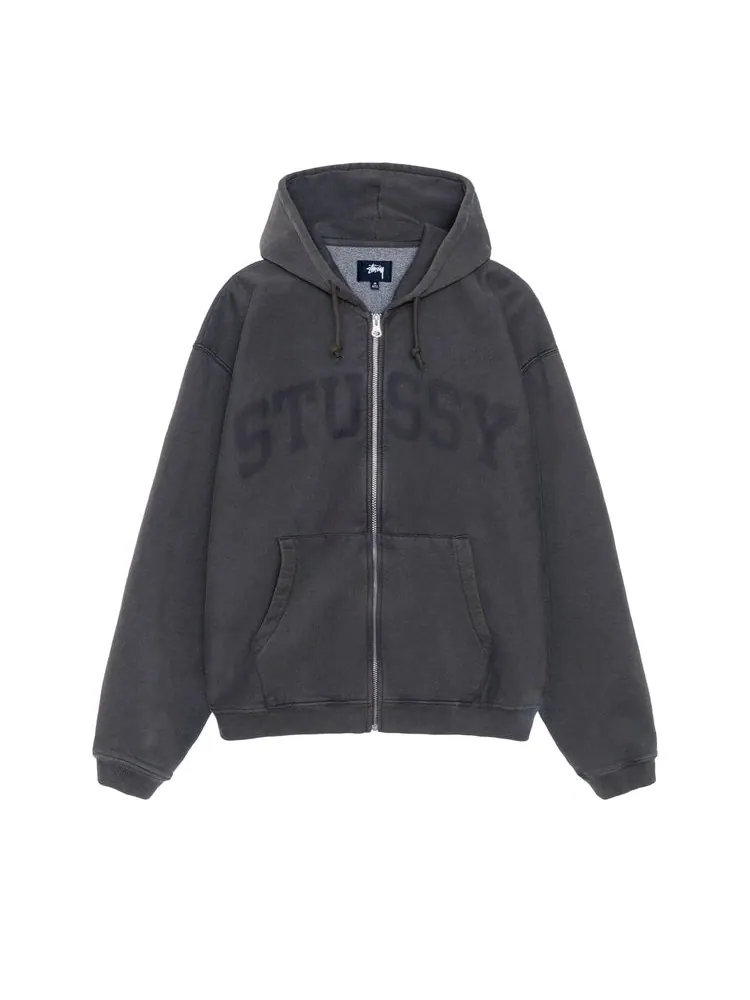 Худи Stussy Faded Graphic Zip Hoodie 'Washed Black' — изображение 1 из 2, черный