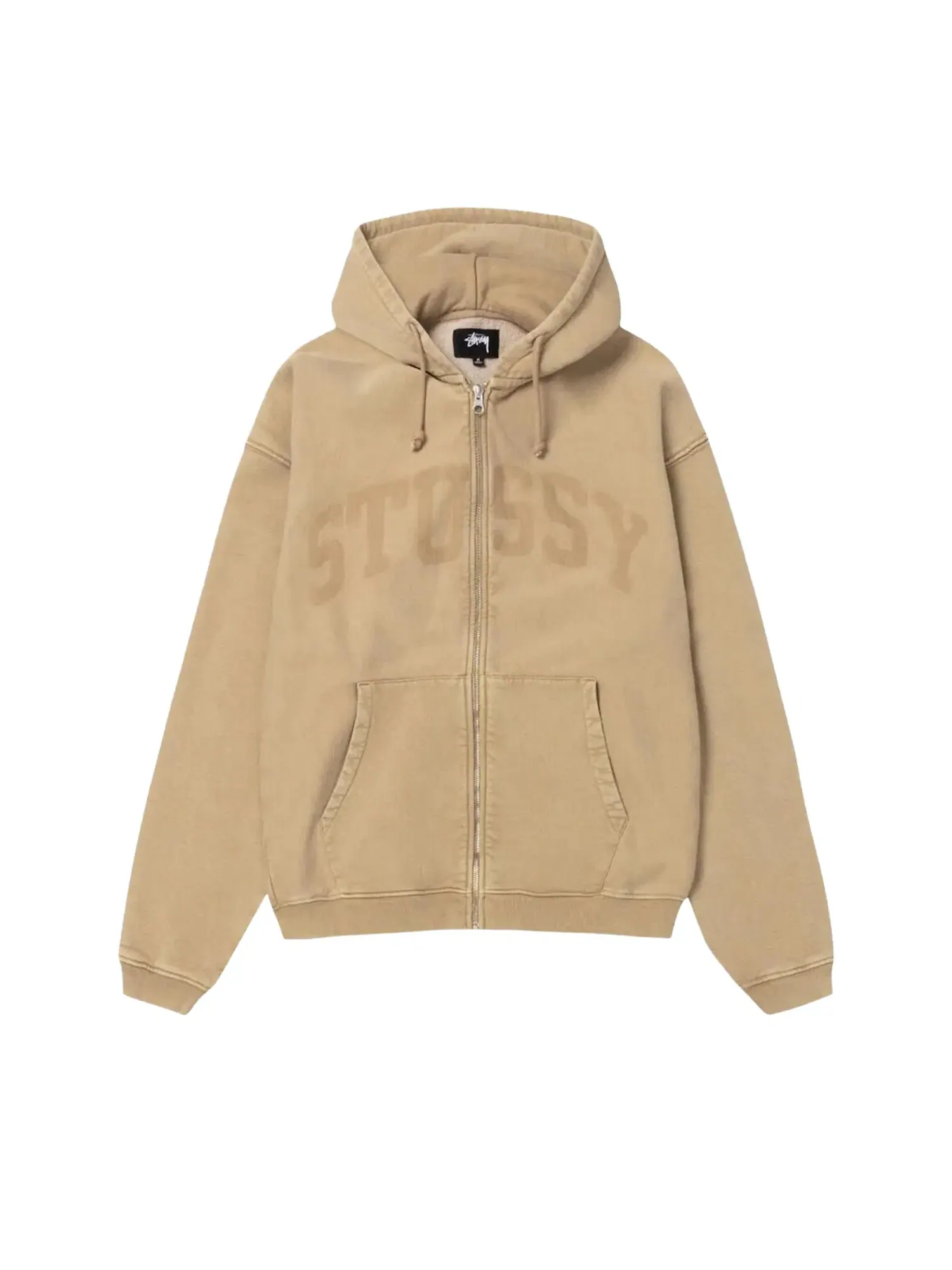 Худи на молнии Stussy Faded Graphic Zip Hood — изображение 1 из 1, бежевый