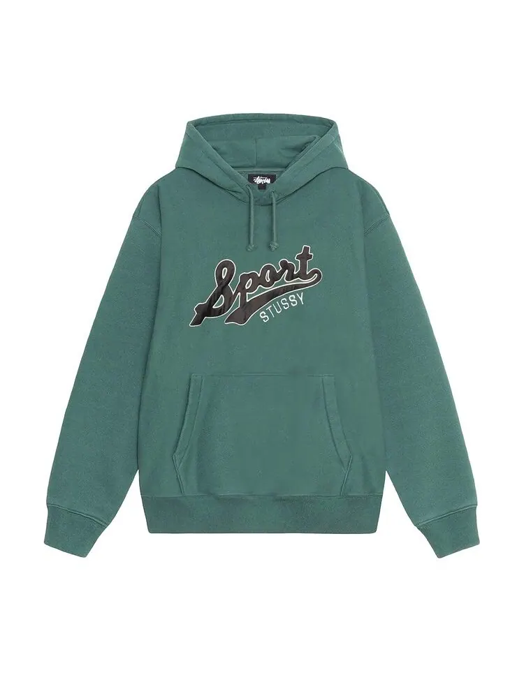 Худи Stussy Satin Patch Oversized Hoodie Green — изображение 1 из 2, зеленый