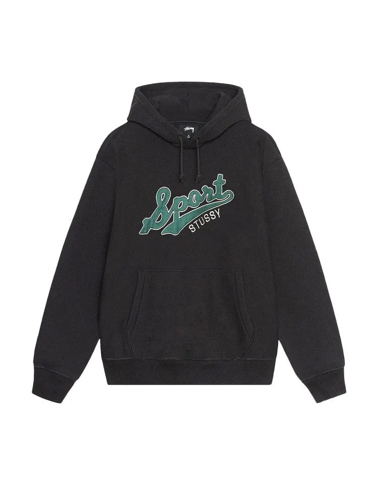 Худи Stussy Satin Patch Oversized Hoodie — изображение 1 из 2, черный