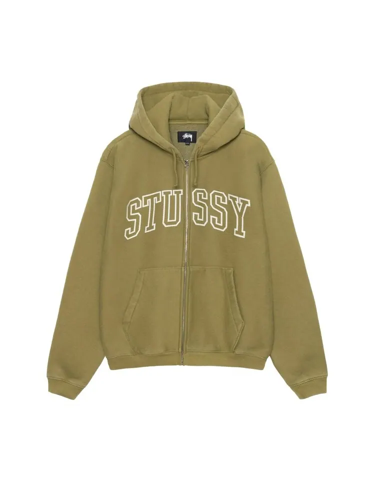 Худи Stussy Outline Zip Hoodie — изображение 1 из 2, зеленый