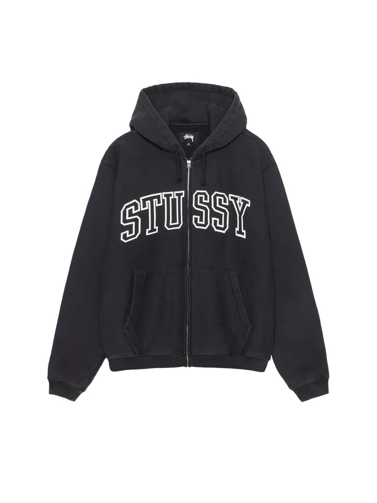 Худи Stussy Outline Zip Hoodie — изображение 1 из 2, черный