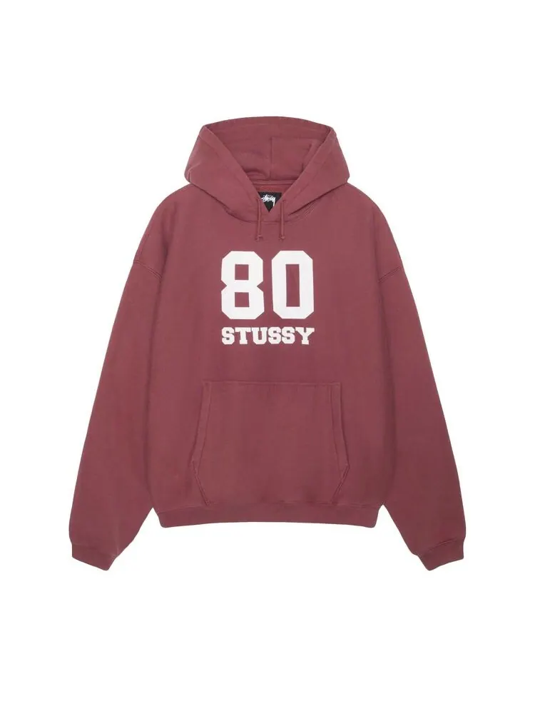 Худи Stussy 80 Relaxed Hoodie Maroon — изображение 1 из 2, красный