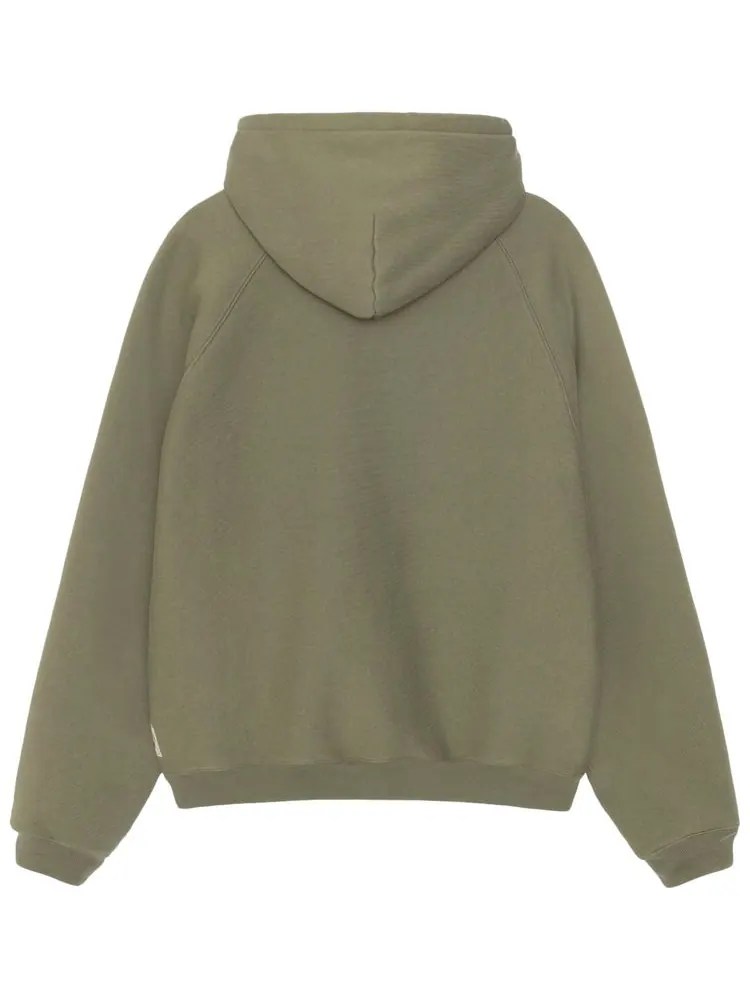 Худи Stussy Fleece Raglan Hoodie 'Olive' — изображение 2 из 2, оливковый