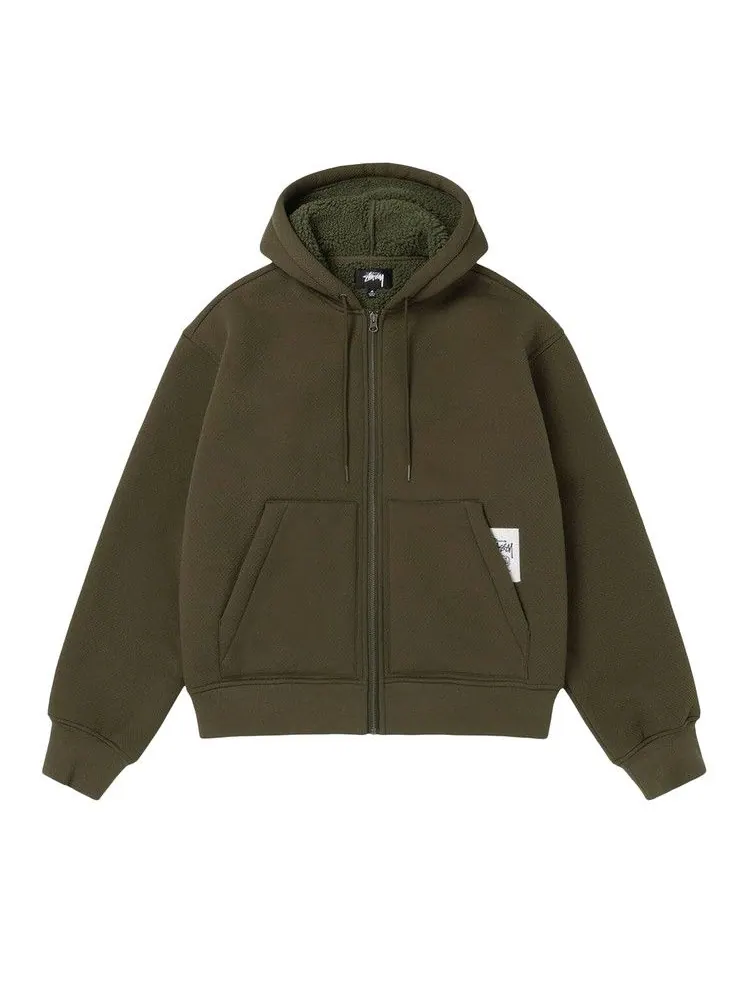 Худи Stussy Bonded Sherpa Hoodie — изображение 1 из 2, зеленый