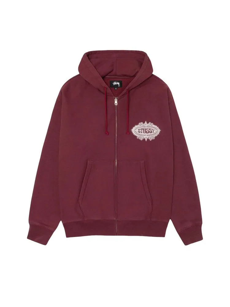 Худи Stussy Mantra Zip Hoodie — изображение 1 из 2, бордовый