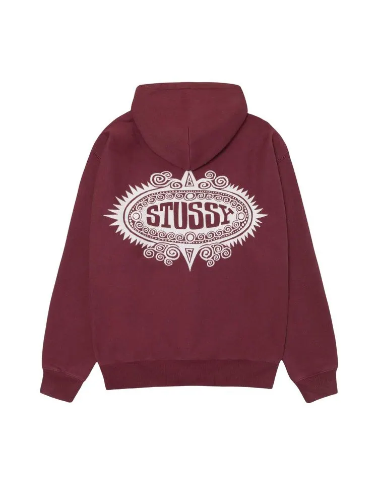 Худи Stussy Mantra Zip Hoodie — изображение 2 из 2, бордовый