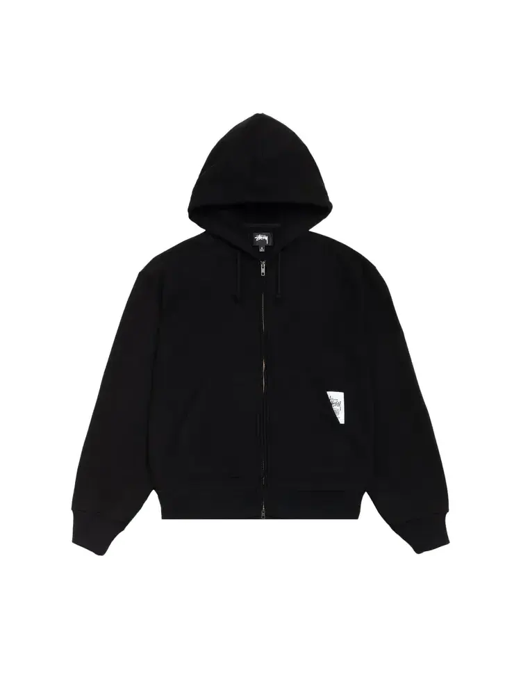 Худи Stussy Patch Zip Knit 'Black' — изображение 1 из 2, черный