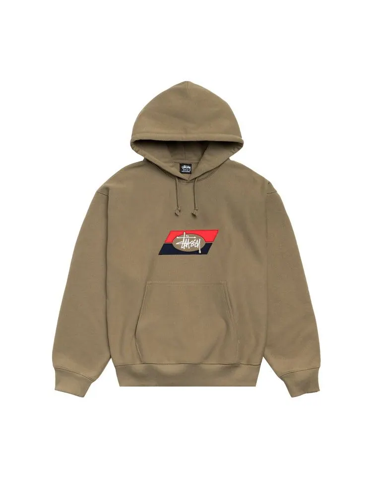 Худи Stussy Double Stripe Embroidered Hoodie 'Army' — изображение 1 из 2, бежевый