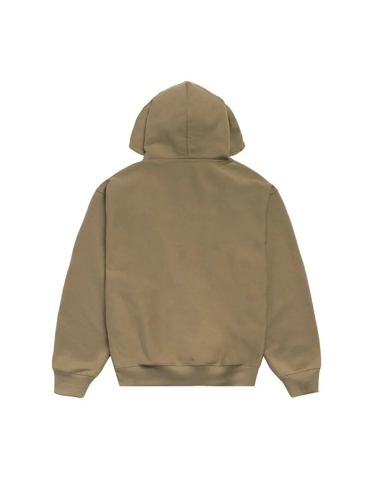 Худи Stussy Double Stripe Embroidered Hoodie 'Army' — изображение 2 из 2, бежевый