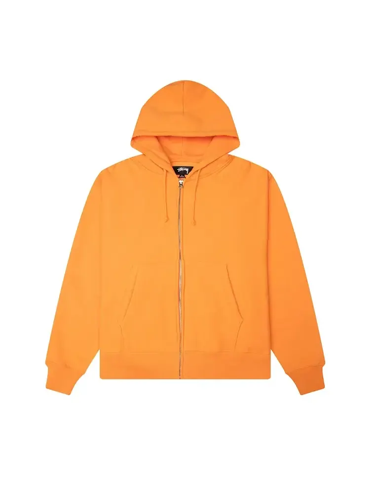Худи Stussy Basic Diamond Zip Hoodie 'Tangerine' — изображение 1 из 2, оранжевый