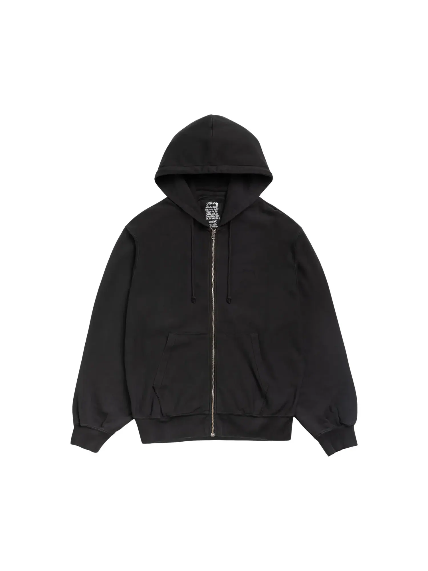 Легкая махровая толстовка на молнии Stussy — изображение 1 из 2, черный