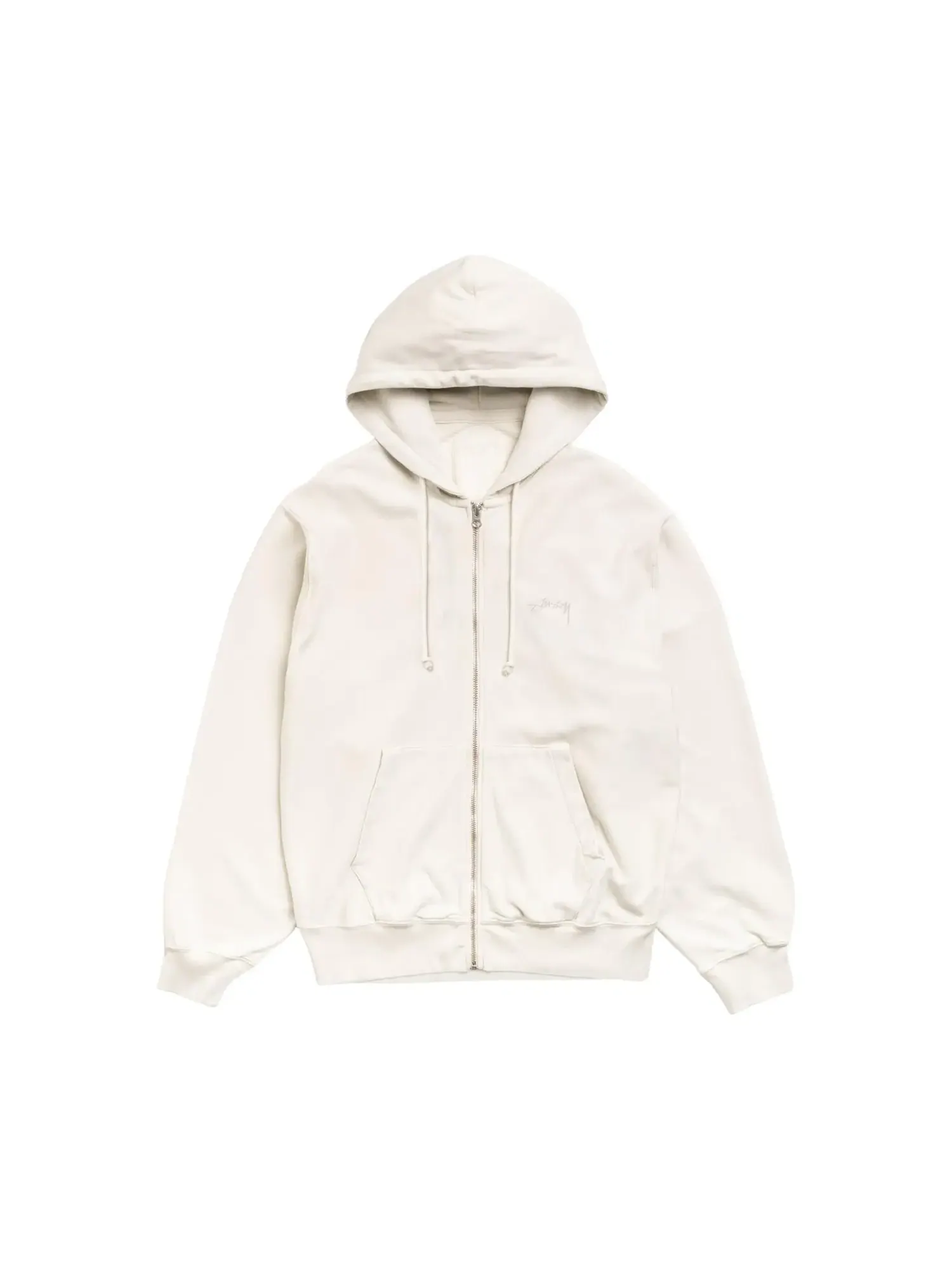 Легкая махровая толстовка Stussy на молнии — изображение 1 из 2, серый