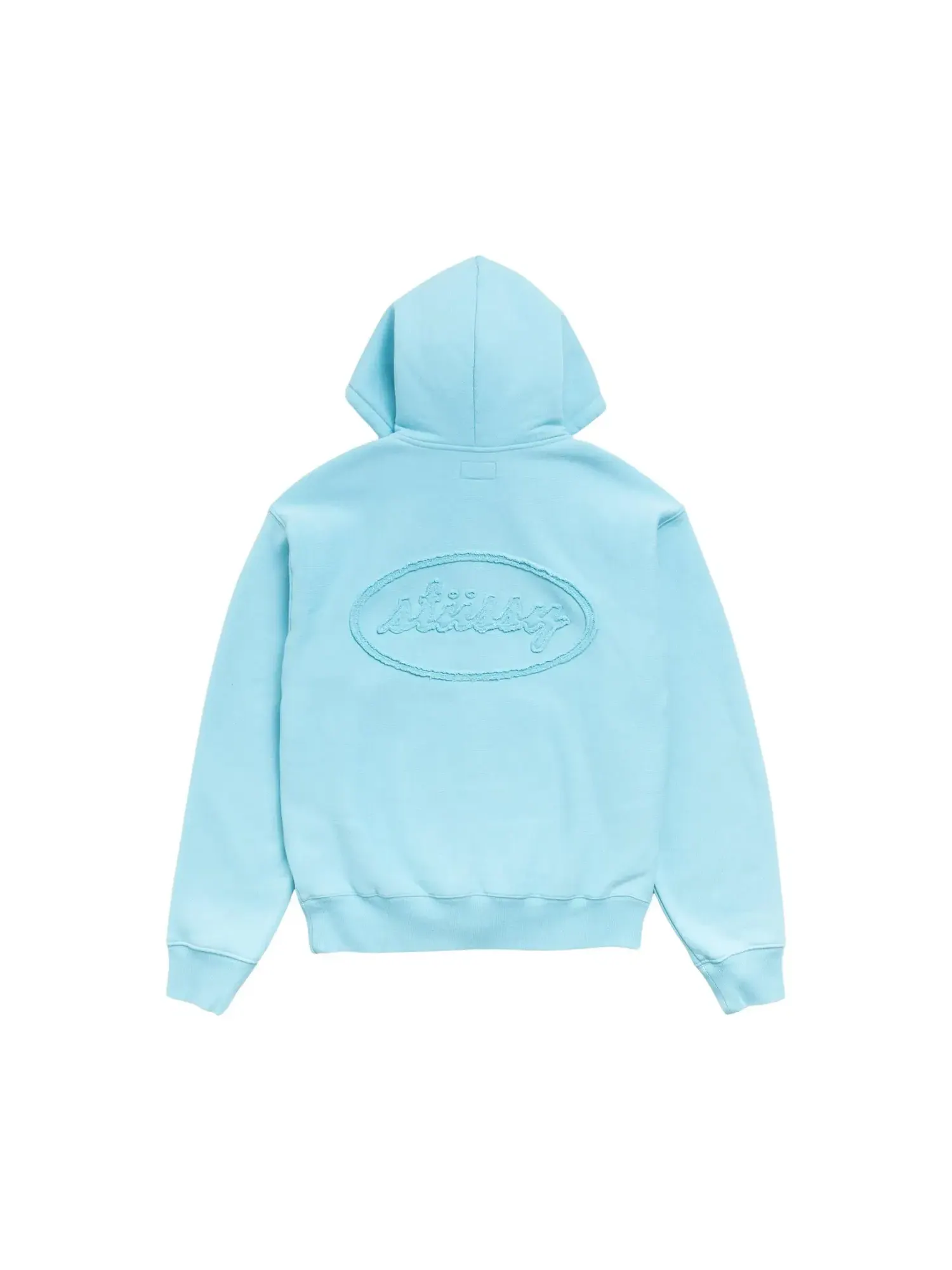 Худи Stussy с аппликацией в виде курсивного шрифта и застежкой-молнией — изображение 2 из 2, голубой