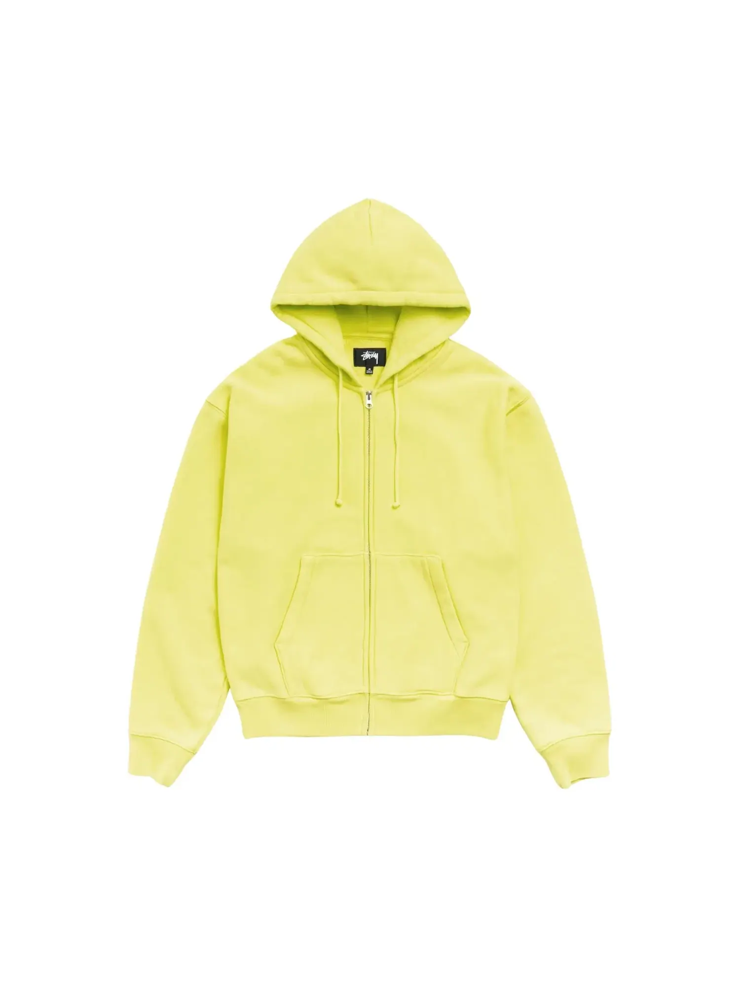 Худи Stussy с аппликацией в виде курсивных букв — изображение 1 из 2, лаймовый