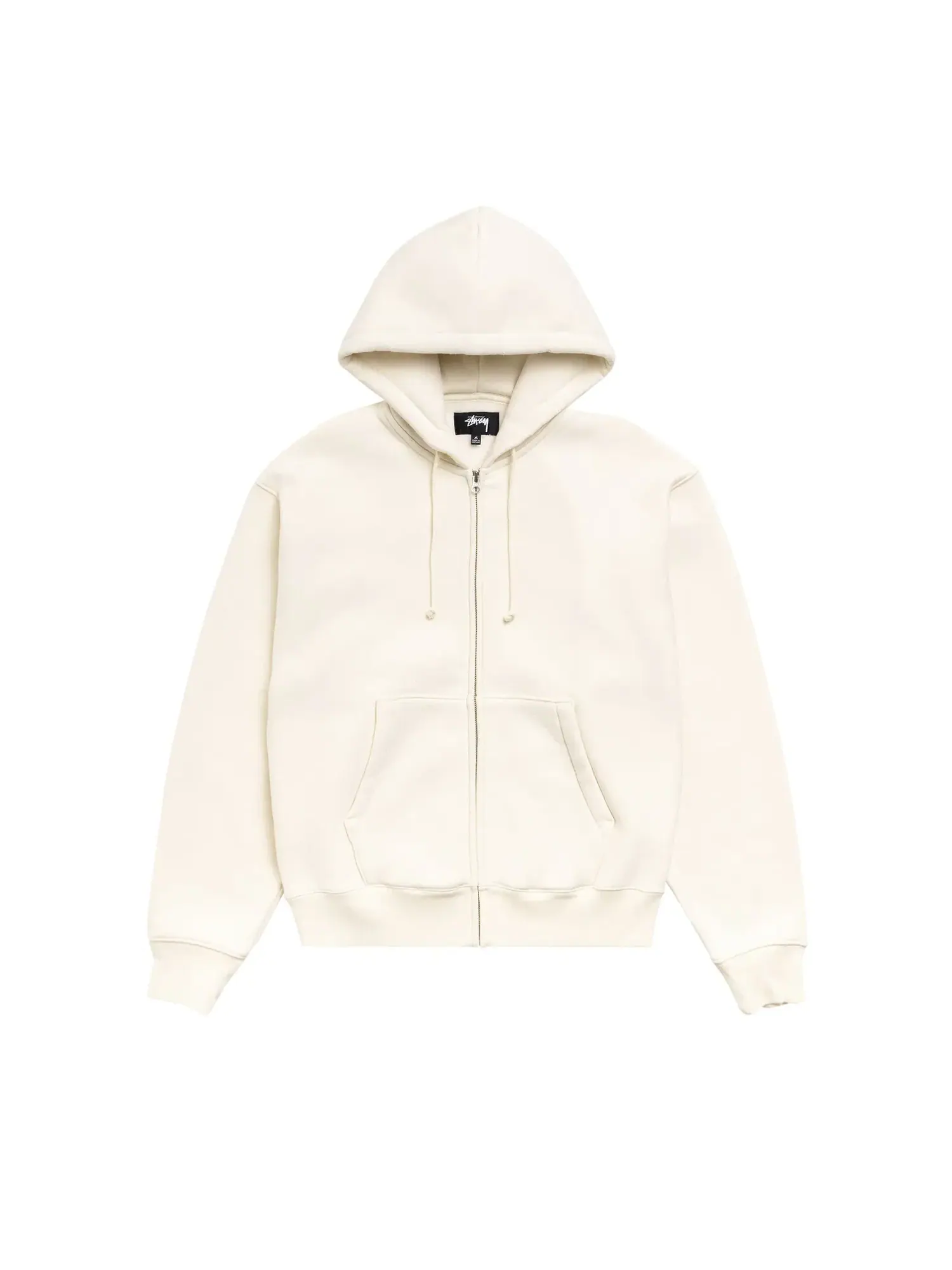 Худи Stussy с аппликацией в виде курсивного шрифта и застежкой-молнией — изображение 1 из 2, прозрачный