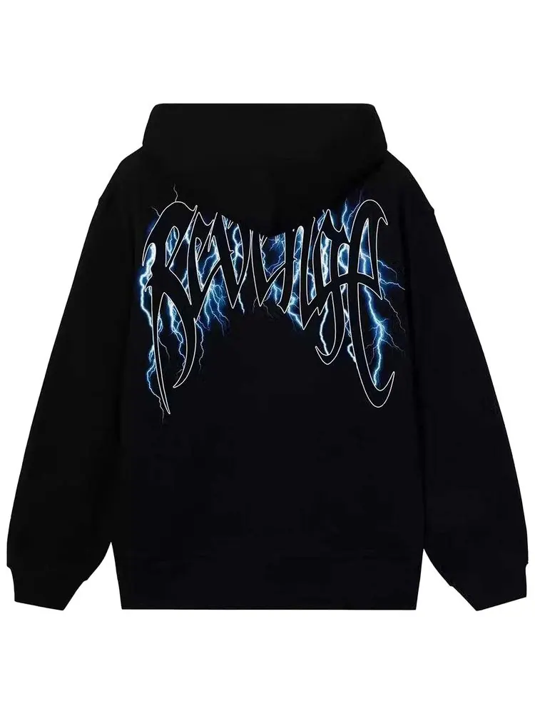 Худи Revenge Blue Lightning Arch Logo Hoodie 'Black' — изображение 2 из 2, черный
