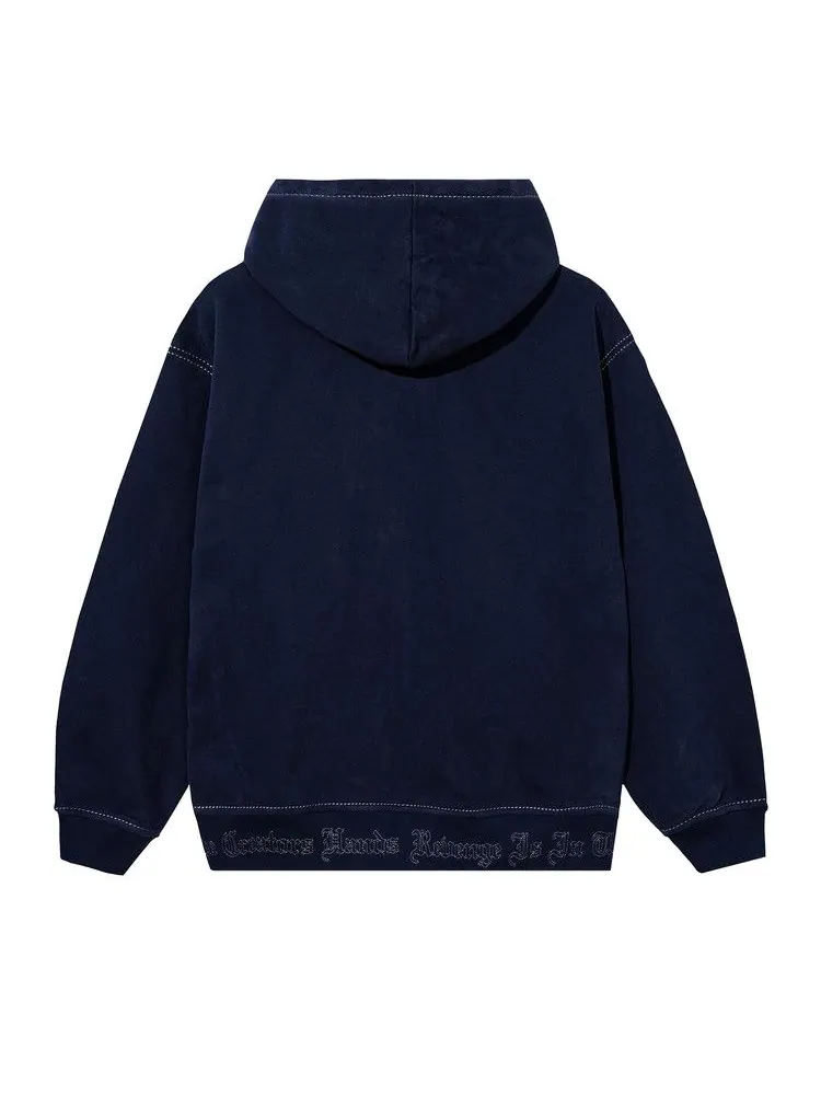 Худи Revenge Contrast Stitch Embroidered Zip Hoodie — изображение 2 из 2, темно-синий/серебристый