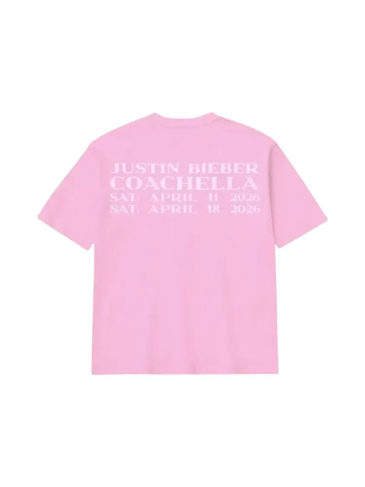 Футболка SKYLRK Justin Bieber Coachella 2026 Graphic IV — изображение 2 из 2, розовый