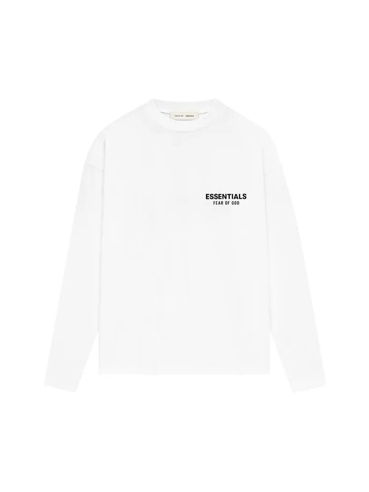 Футболка Fear of God Essentials Classic Long-Sleeve Tee 'Bright White' — изображение 1 из 2, яркий белый
