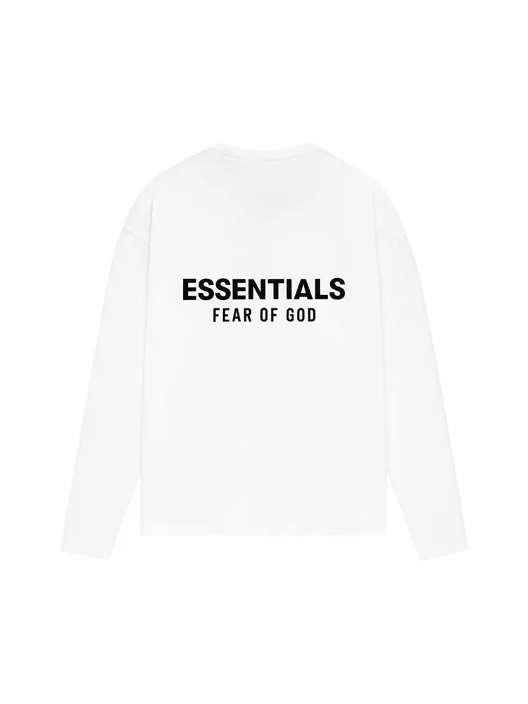 Футболка Fear of God Essentials Classic Long-Sleeve Tee 'Bright White' — изображение 2 из 2, яркий белый