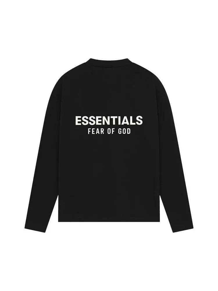 Футболка Fear of God Essentials Classic Long-Sleeve Tee — изображение 2 из 2, черный