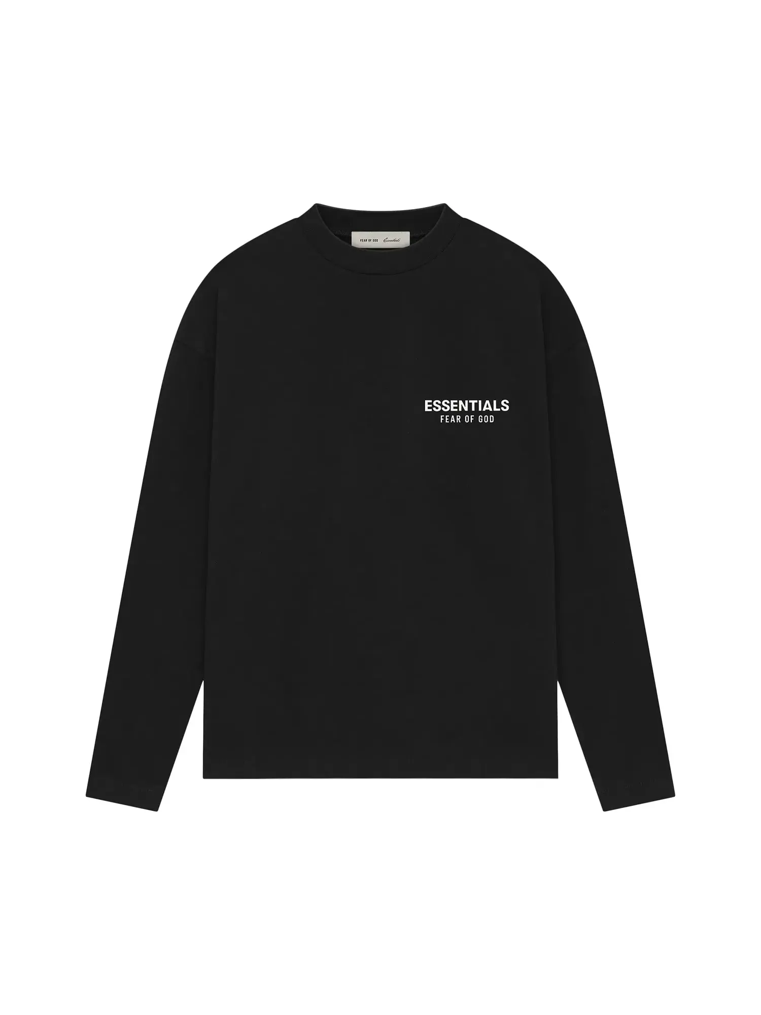 Классическая футболка с длинным рукавом Fear of God Essentials — изображение 1 из 2, винтажный черный/белый