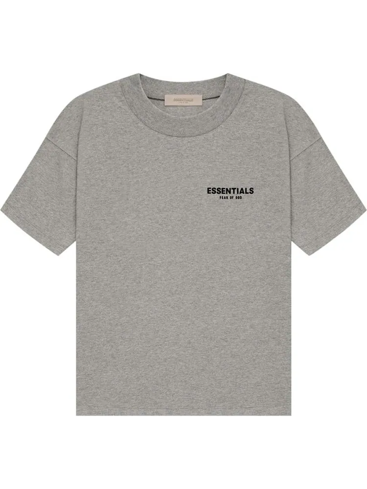 Футболка мужская Fear of God Essentials с логотипом и круглым вырезом — изображение 1 из 2, серый