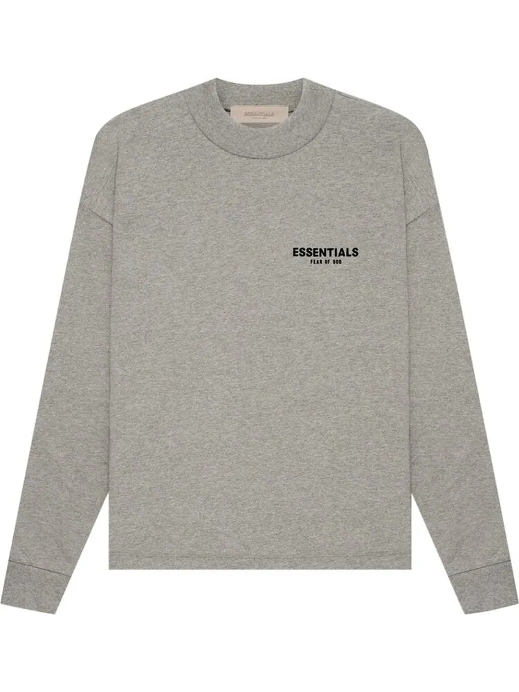 Лонгслив Fear of God Essentials Long-Sleeve Tee 'Dark Oatmeal' — изображение 1 из 2, серый