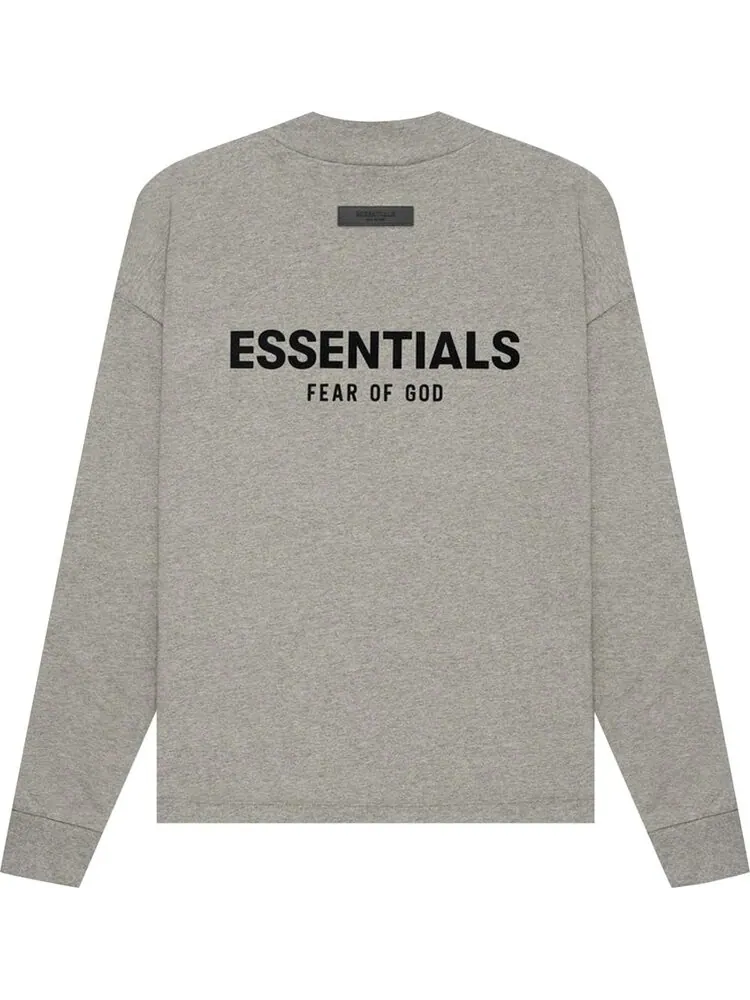 Лонгслив Fear of God Essentials Long-Sleeve Tee 'Dark Oatmeal' — изображение 2 из 2, серый