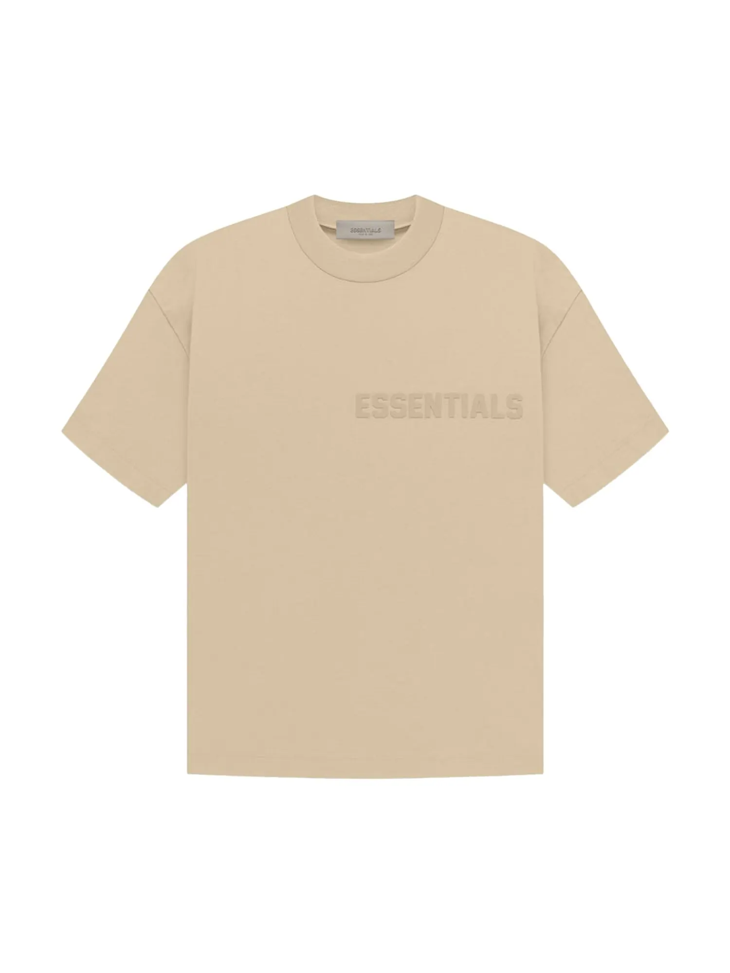 Футболка Fear of God Essentials с короткими рукавами и логотипом — изображение 1 из 2, песочный