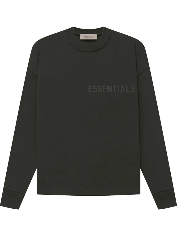 Лонгслив Fear of God Essentials Long-Sleeve Tee 'Off Black' — изображение 1 из 2, черный