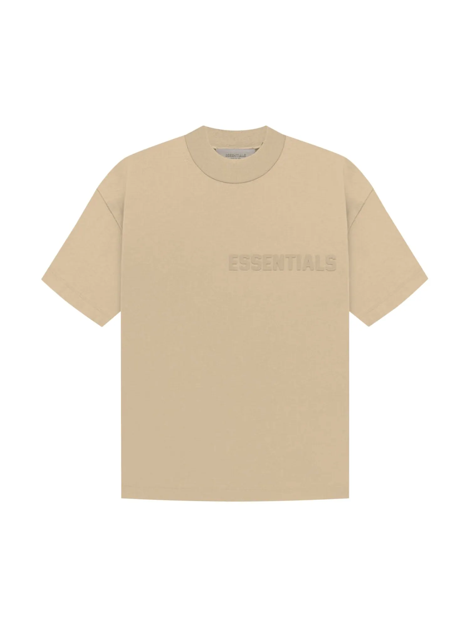 Футболка Fear of God Essentials с короткими рукавами и логотипом — изображение 1 из 2, песочный