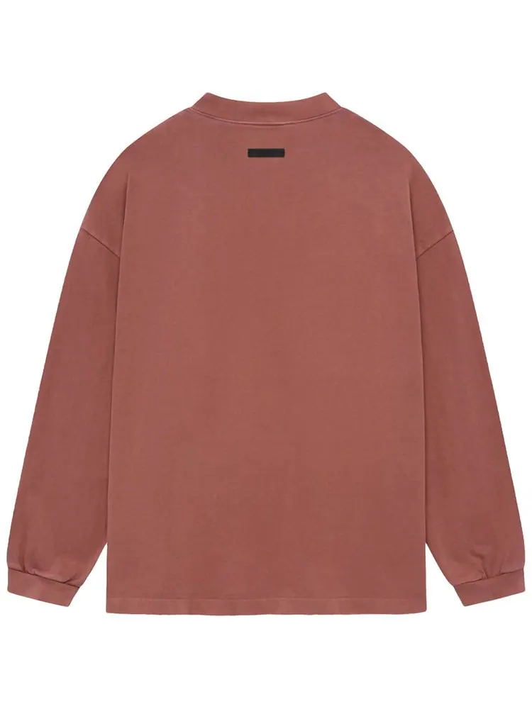 Футболка Fear of God Essentials Heavy Long-Sleeve Tee 'Crimson' — изображение 2 из 2, красный