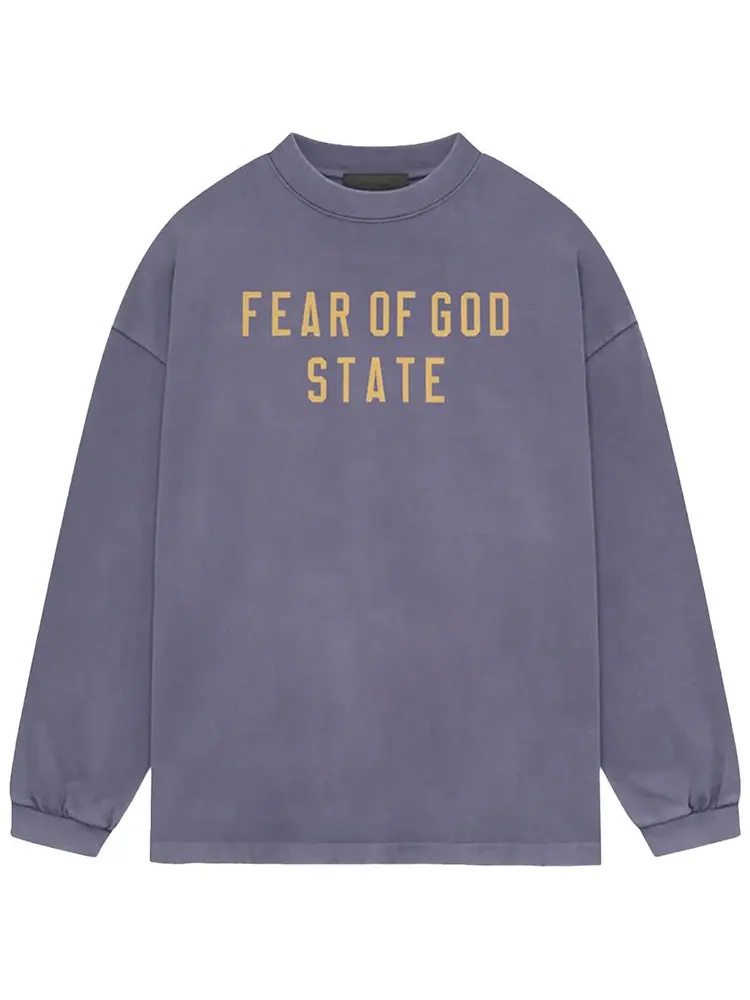 Футболка Fear of God Essentials Heavy Long-Sleeve Tee 'Lavender' — изображение 1 из 2, фиолетовый