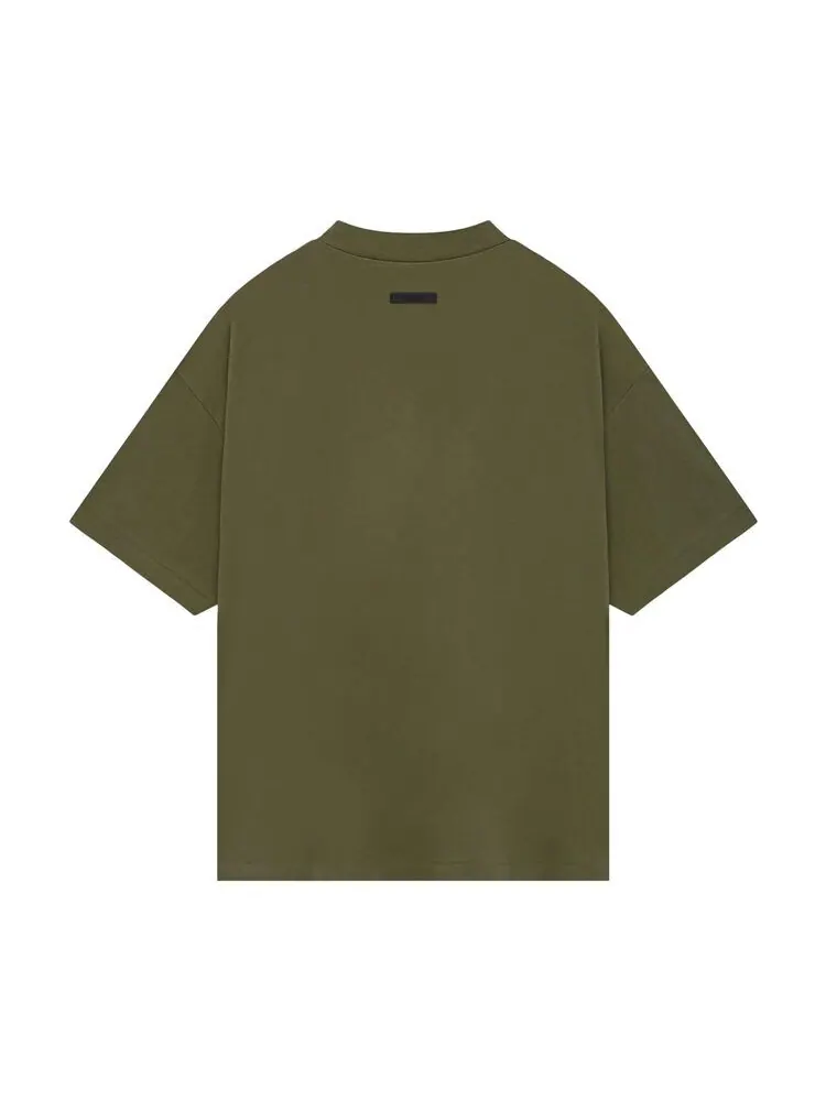 Футболка Fear of God Essentials Jersey Crewneck Tee Military — изображение 2 из 2, зеленый