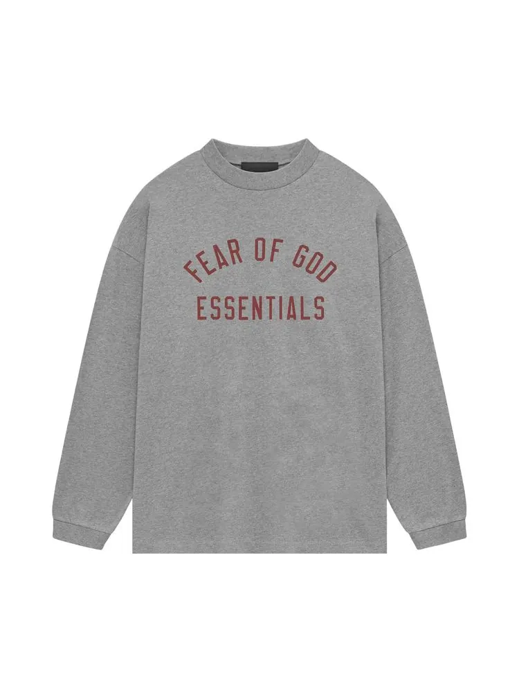 Футболка Fear of God Essentials Jersey Long-Sleeve Tee Dark Heather — изображение 1 из 2, серый