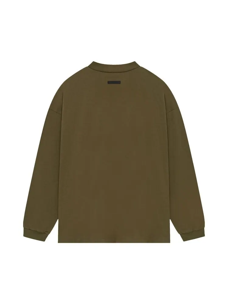 Футболка Fear of God Essentials Jersey Long-Sleeve Tee Olive — изображение 2 из 2, зеленый