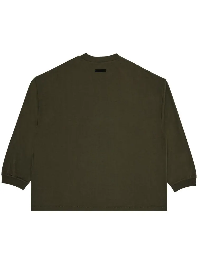 Футболка Fear of God Essentials Jersey Long-Sleeve Tee Military — изображение 2 из 3, зеленый