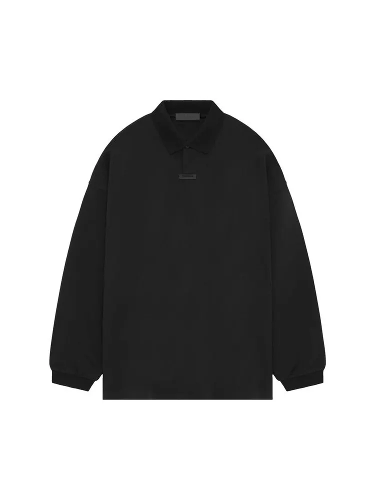 Поло Fear of God Essentials Pique Long-Sleeve Polo — изображение 1 из 2, черный